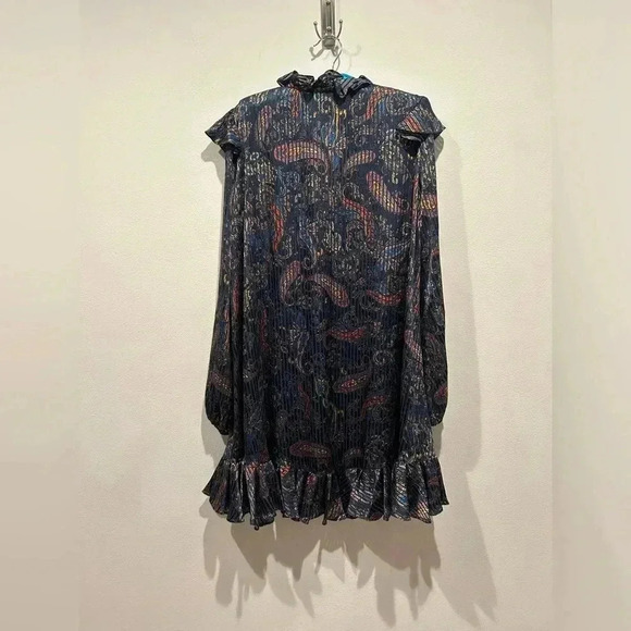 MAJE Riley Ruffled Paisley-Print Mini Dress / Size 2 / - Picture 7 of 13